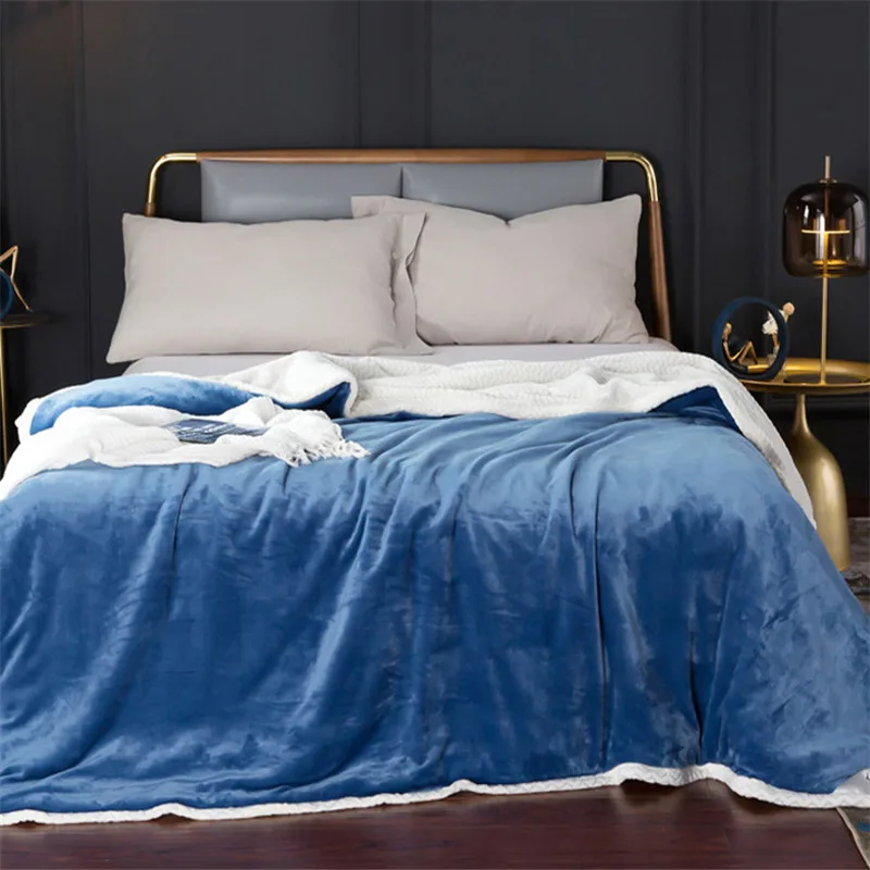 Толстое мягкое одеяло из кораллового флиса портативное моющееся для взрослых