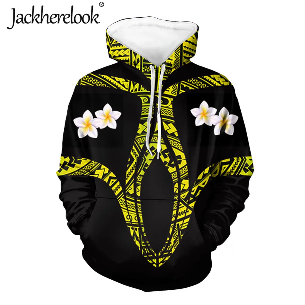 

Толстовка Jackherelook Женская, пуловер с капюшоном, полинезийский традиционный Племенной гибискус, Плюмерия, уличная одежда в стиле хип-хоп на о...