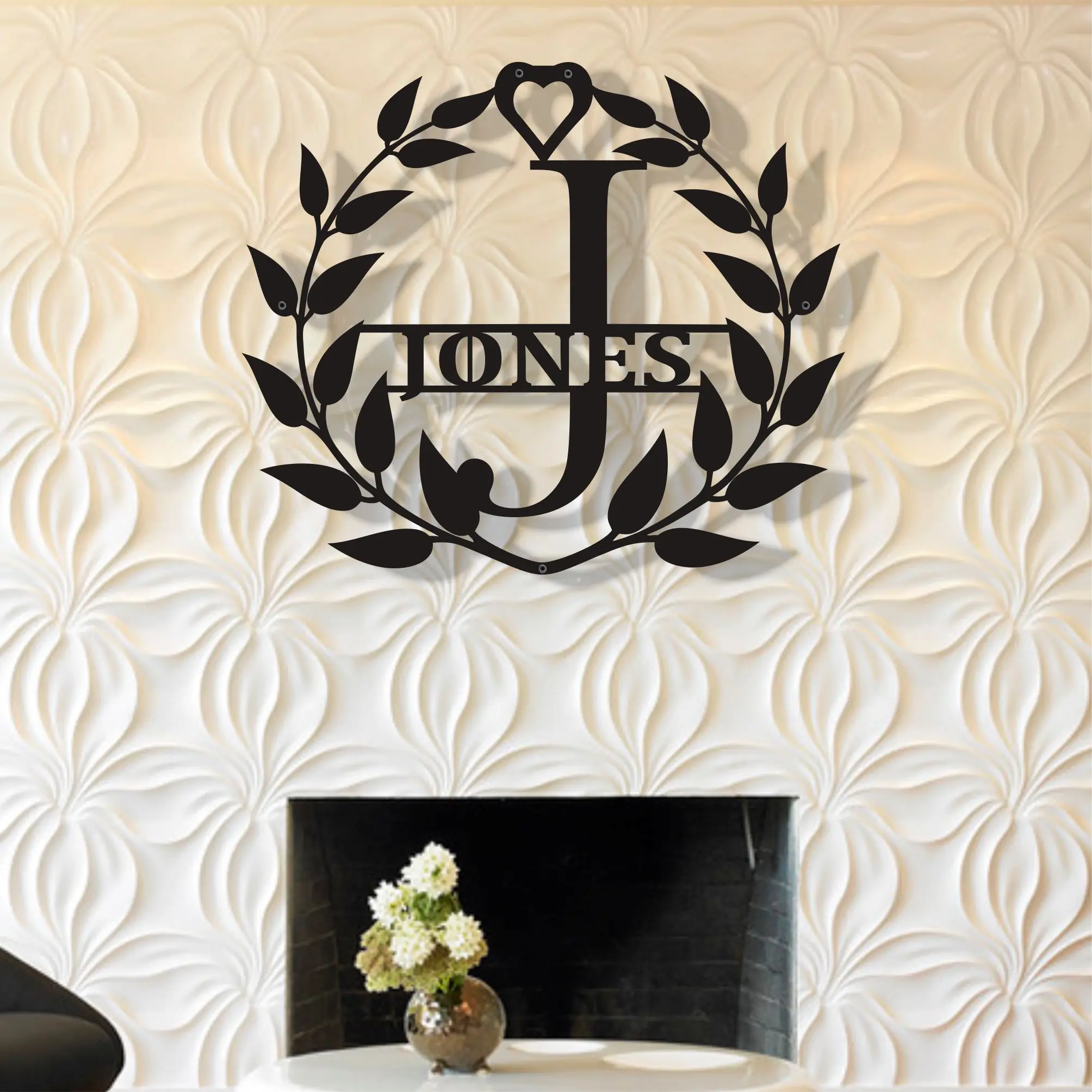 Монограмма с персонализированным именем пользовательский металлический знак