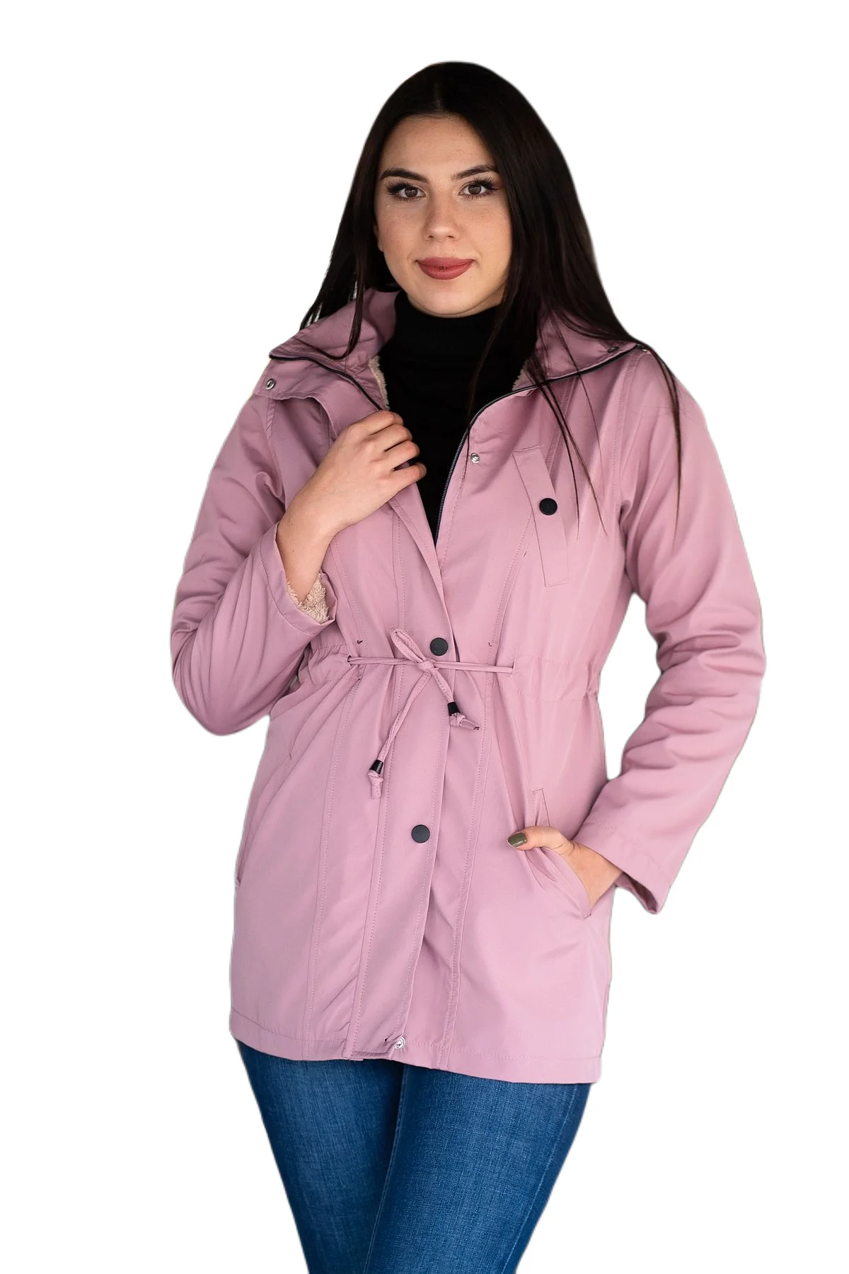 

Women's Inside Faux Fur Coat Adjustable Waist