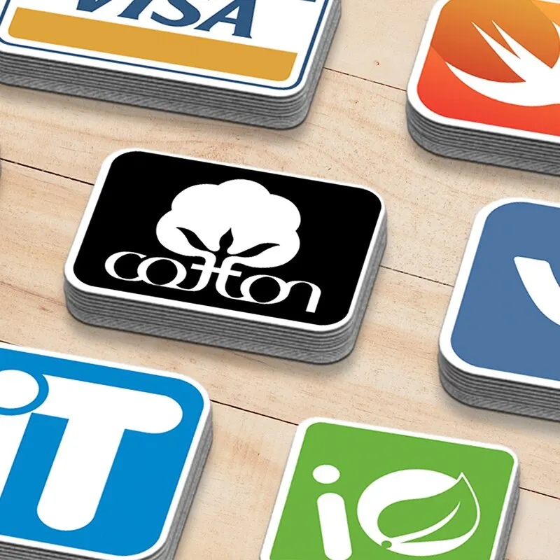 Закругленные угловые наклейки для печати логотипа виниловая бумага водостойкие