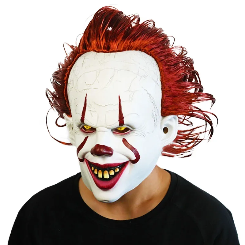 Страшная маска клоуна для косплея Pennywise It светодиодсветильник светящаяся
