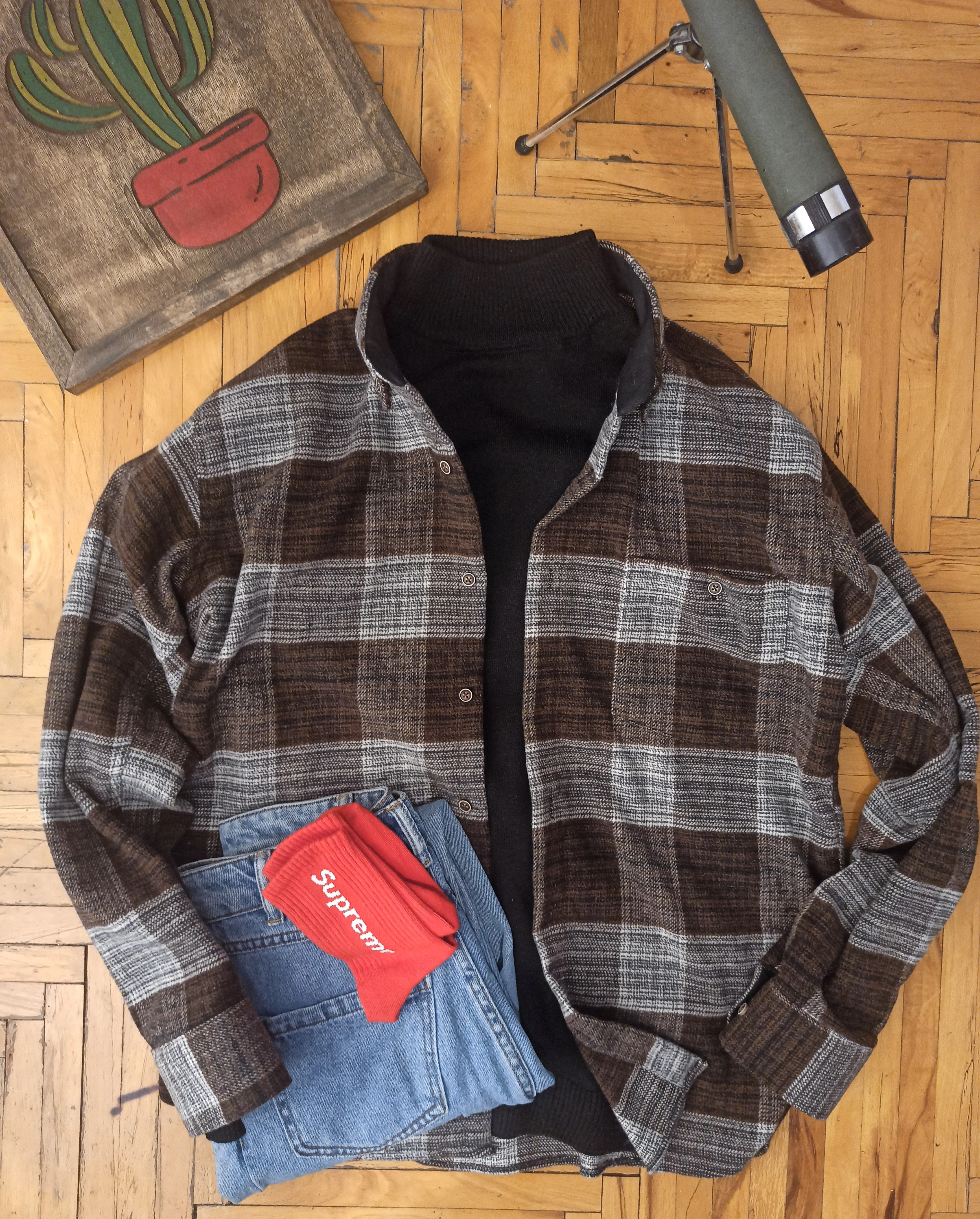 

Men's plaid lumberjack shirt long-sleeve shirt