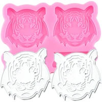 animals tiger straw topper silicone mold diy craft keychain epoxy resin clay mould chocolate candy fondant cake decorating tools