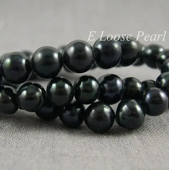 

New Arrival Freshwater Pearls Loose Beads Black 7-7.5mm One Full Strand DIY Jewelry Making For Necklace Bracelet Earrings