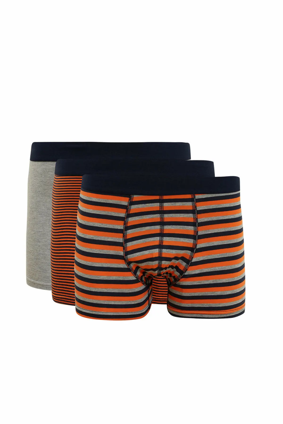 Дефакто мужские трикотажные полосатые повседневные облегающие Боксеры 3