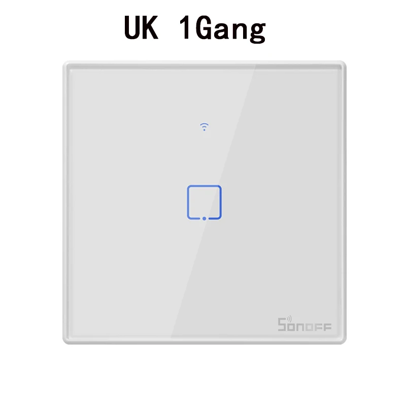 UK 1 Gang Сенсорный выключатель Умный светильник переключатель Панель настенный прерыватель 1/2/3 wifi светильник переключатель US/EU/UK розетки работать с Alexa Google Home - Комплект: UK 1 Gang