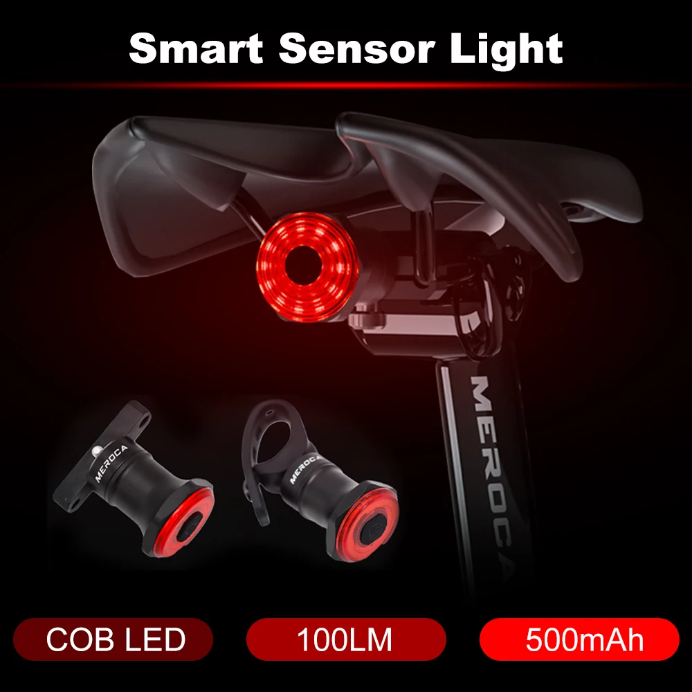 Умный задний фонарь для велосипеда стоп-сигнал с датчиком аккумуляторная