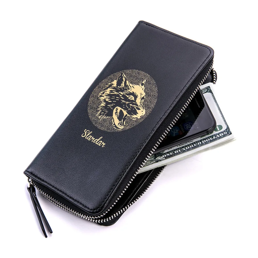 

New Men's Luxury Wallet Leather Long Wallets Fashion Zipper Business Card Holder Clutch Purse High Quality Phone Card Wallet