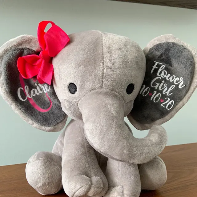 Personalized names ring bearer Flower Girl Plush Elephant gifts, Flower Girl Proposal, Will You Be My Flower Girl proposal Gift
Personalized names ring bearer Flower Girl Plush Elephant gifts, Flower Girl Proposal, Will You Be My Flower Girl proposal Gift
