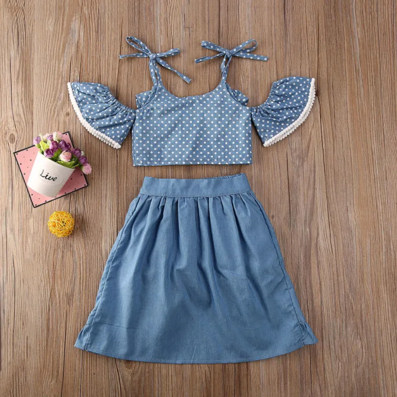 Летний топ в горошек платье с оборками и шорты для девочек 3 шт. | Мать ребенок