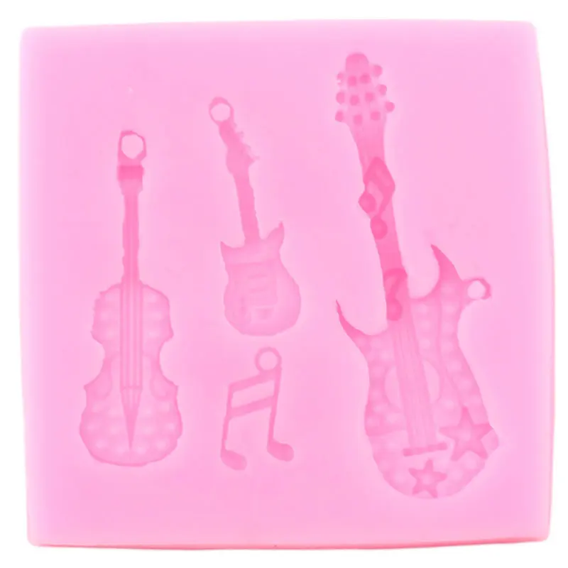 Акустическая электрическая гитара скрипка музыкальная силиконовая форма для