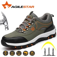 2019 men safety shoes steel toe work shoes for men anti smashing puncture proof construction breathable sneaker