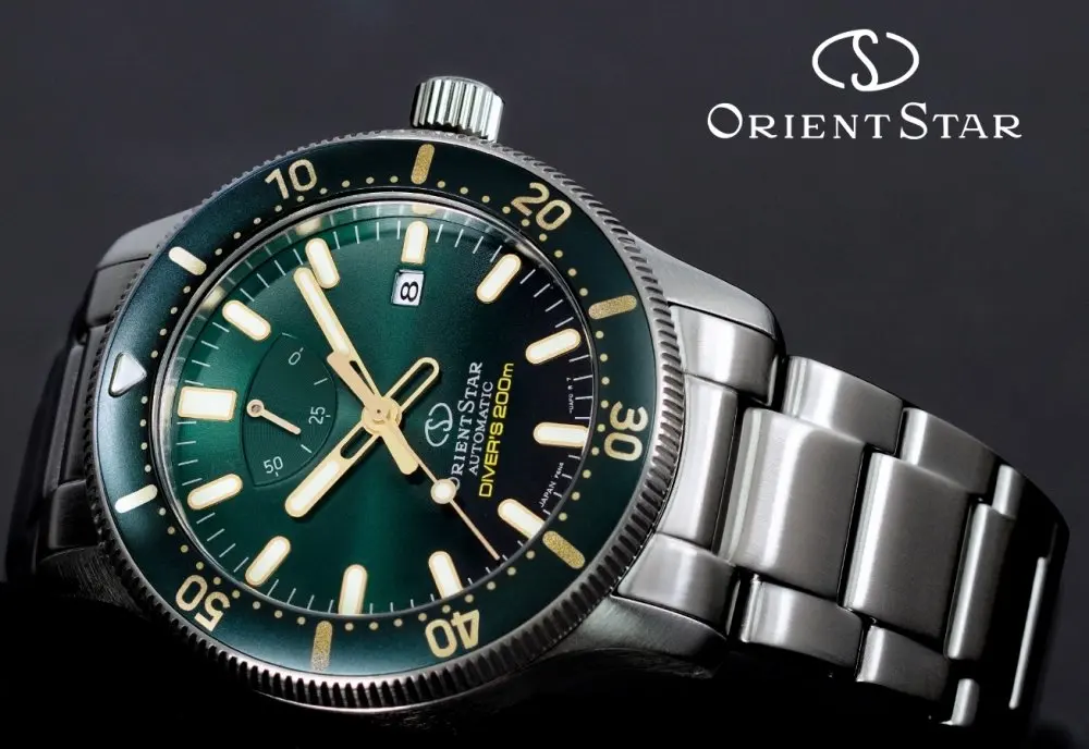 Авто часы мужские Orient и узором в виде звездочек спортивный костюм RE AU0307E Дайвинг