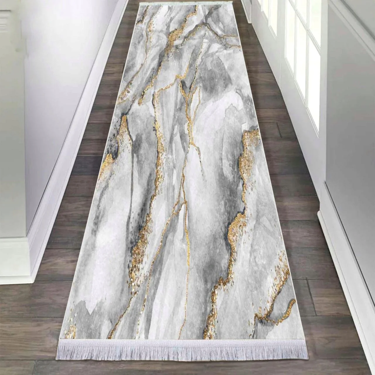 Моющийся ковер удобный нескользящий тонкий с основанием для прихожей и гостиной