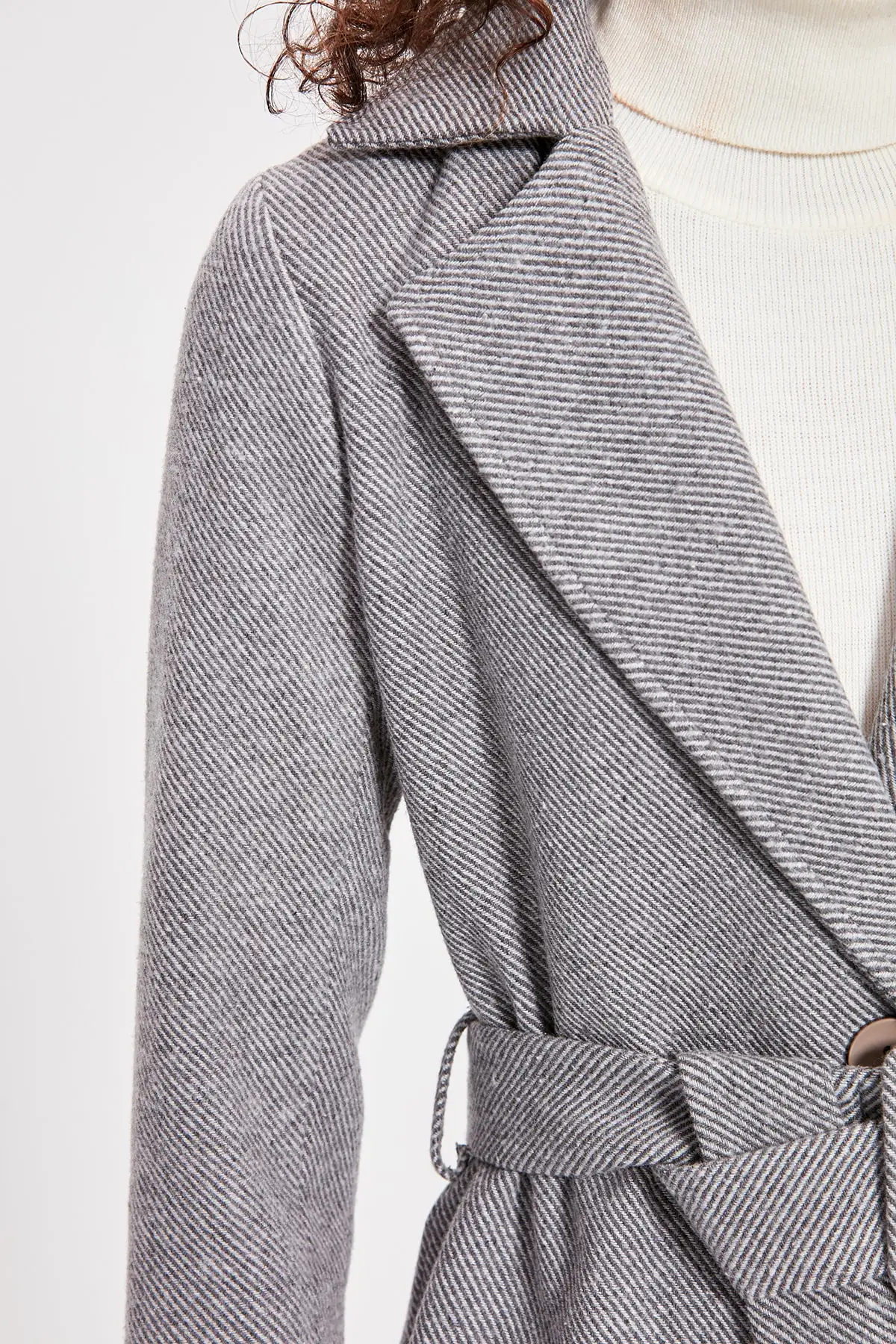 Trendyol Arched Herringbone Pattern Stamp Coat TWOAW20KB0105 | Женская одежда