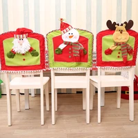 2021 christmas decoration chair cover for home hotel wedding dining chair cover new year decoration back chairs slipcover case