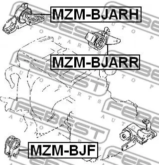 Подушка ДВС передняя Mazda 323 BJ 98/Premacy CP 1.9i/2.0i 99 FEB| |
