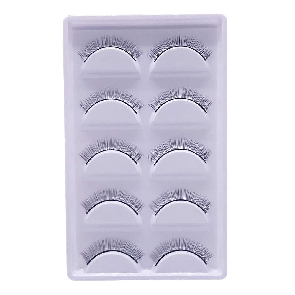 

5 Pairs Practice Eyelashes Training Lashes Self-adhesive Strips for Training Eyelash Extension Makeup Beginners Beauty Salon