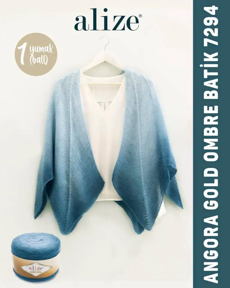 Alize Angora Gold Ombre Batik Золотая пряжа для торта с Омбре из ангоры 150 г-825 м норковая
