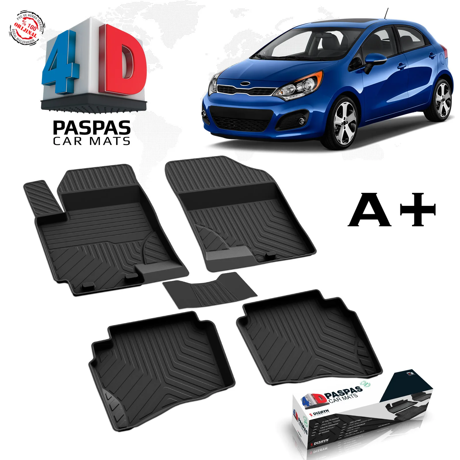 

FOR KIA RİO 3 BRAND CAR CUSTOM DESIGN RUBBER MAT SLIP-RESISTANT LUGGAGE POOL SPECIAL ACCESSORY LUX 2011 2012 2013 2014 2015 2016 MODEL