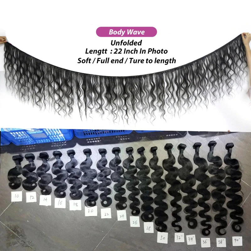 

Body Wave Bundles 100% Human Hair Extensions Product 30 40 Inch Natural Black Weave Remy For Women Brazilian 3 4 Bundles Deals