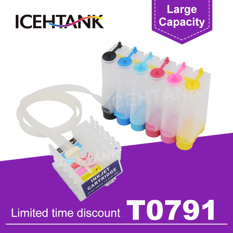 Система непрерывной подачи чернил ICEHTANK для принтера Epson T0791 Stylus Photo 1400 1500W P50 Artisan 1430