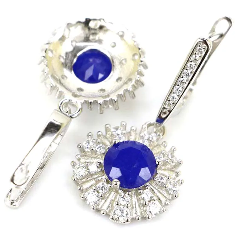 Женские серьги из серебра 5 7 пробы с розовым турмалином и голубым топазом |