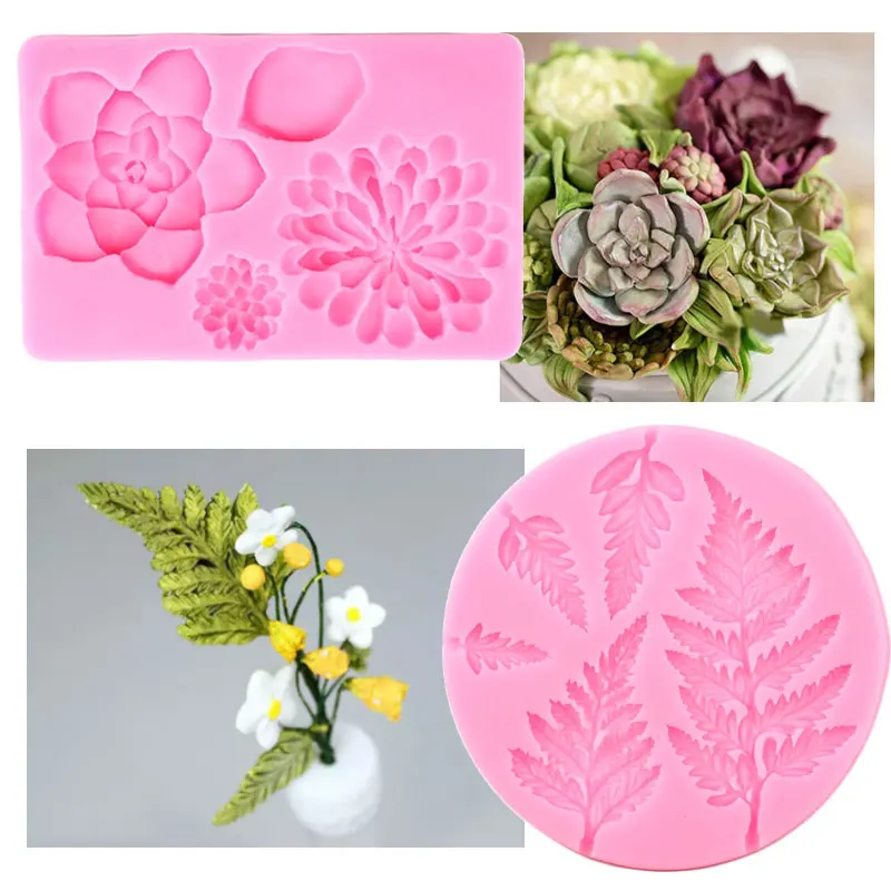 Силиконовая форма для папоротника лист суккулента искусственная выпечки формы