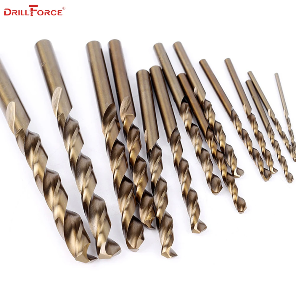 Сверло из кобальта DRILLFORCE 13/19/25 шт. HSS M35 набор сверл нержавеющей стали для