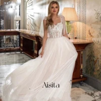 boho sweetheart dotted tulle wedding dresses grace lace up a line bridal gowns vestidos de novia