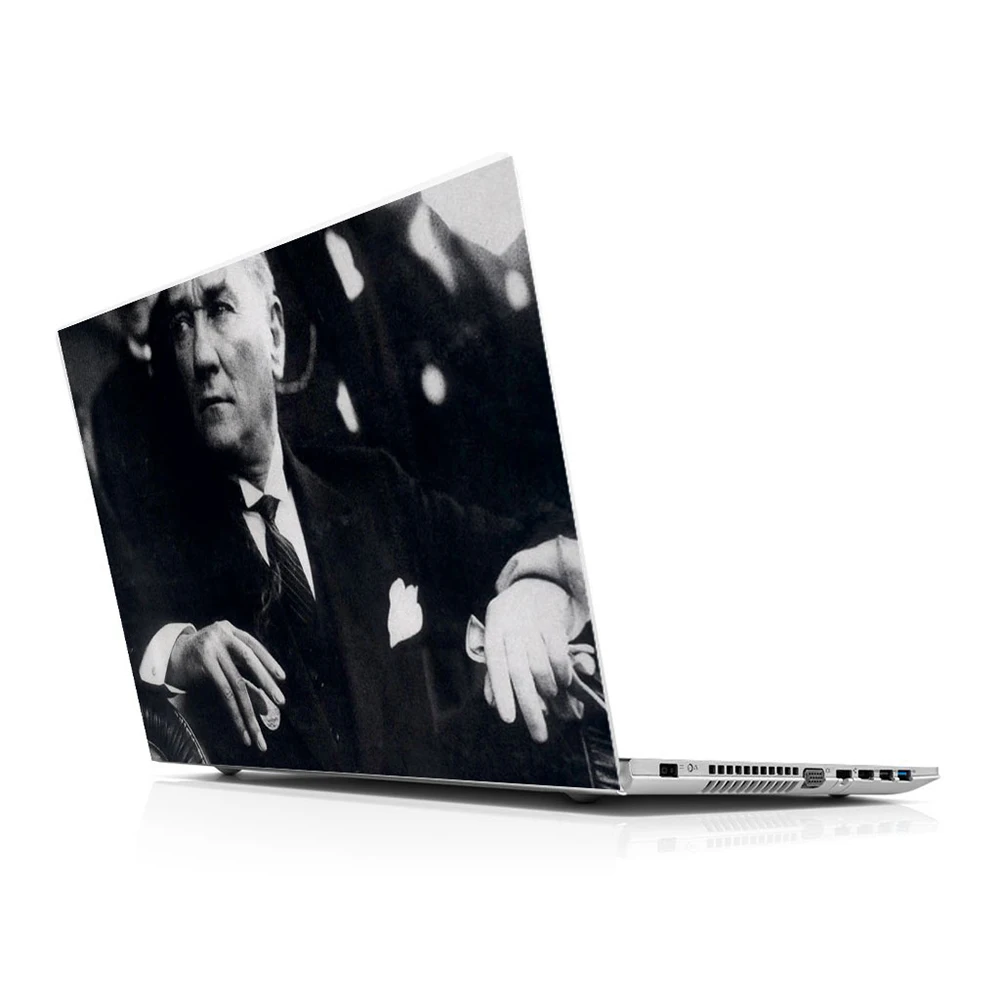 Наклейка Master Mustafa Kemal Ataturk черная белая Универсальная обложка для ноутбука 13 14 15 6 16