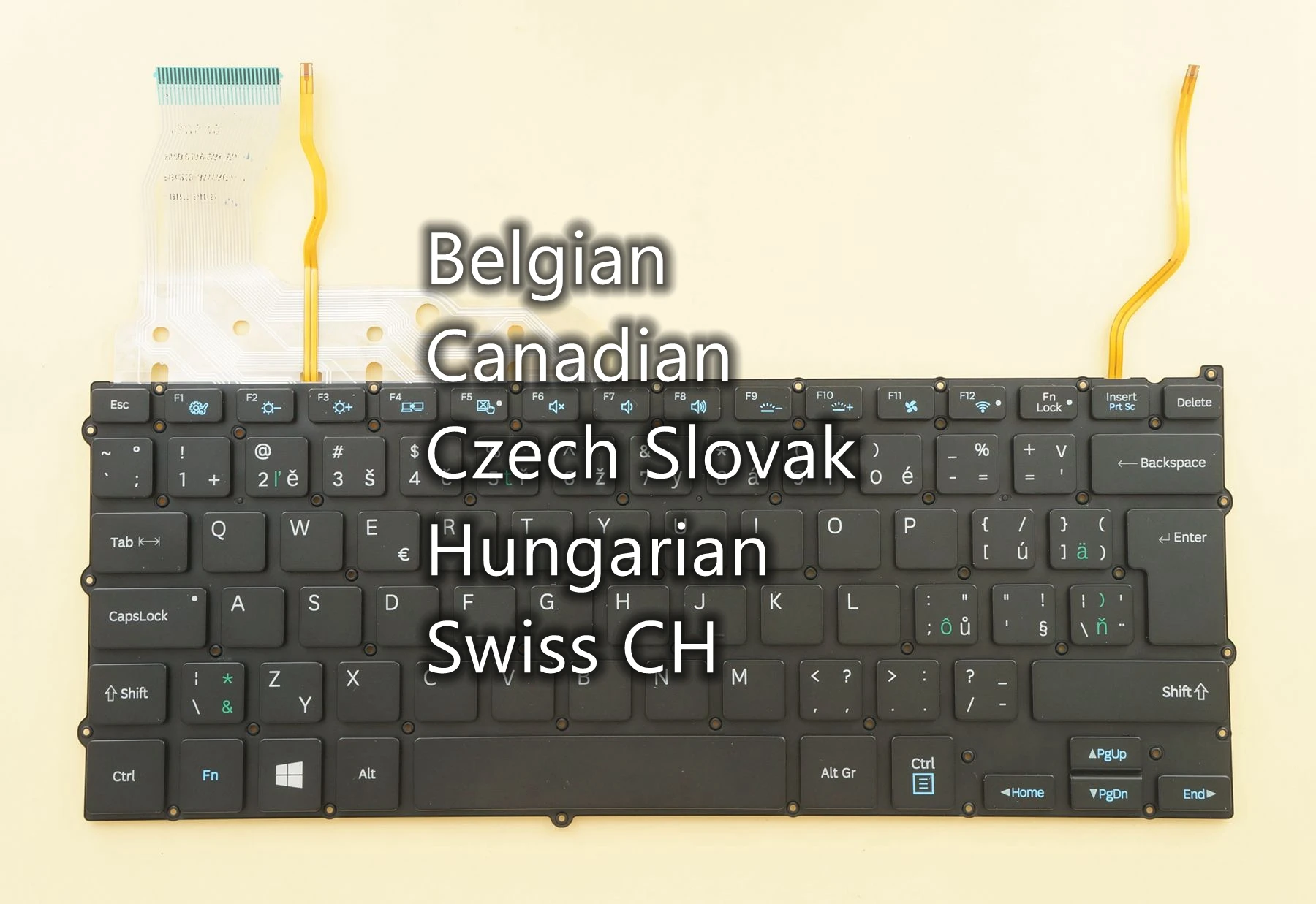 

Belgian Canadian Czech Slovak Hungarian Swiss CH Keyboard For Samsung NP940X3G NP940X3F NP940X3K 940X3G 940X3F 940X3K, Backlit