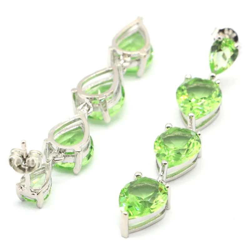 Серебряные серьги гранат из цаворита 49x8 мм Новое поступление 2019|925 silver earrings|earrings