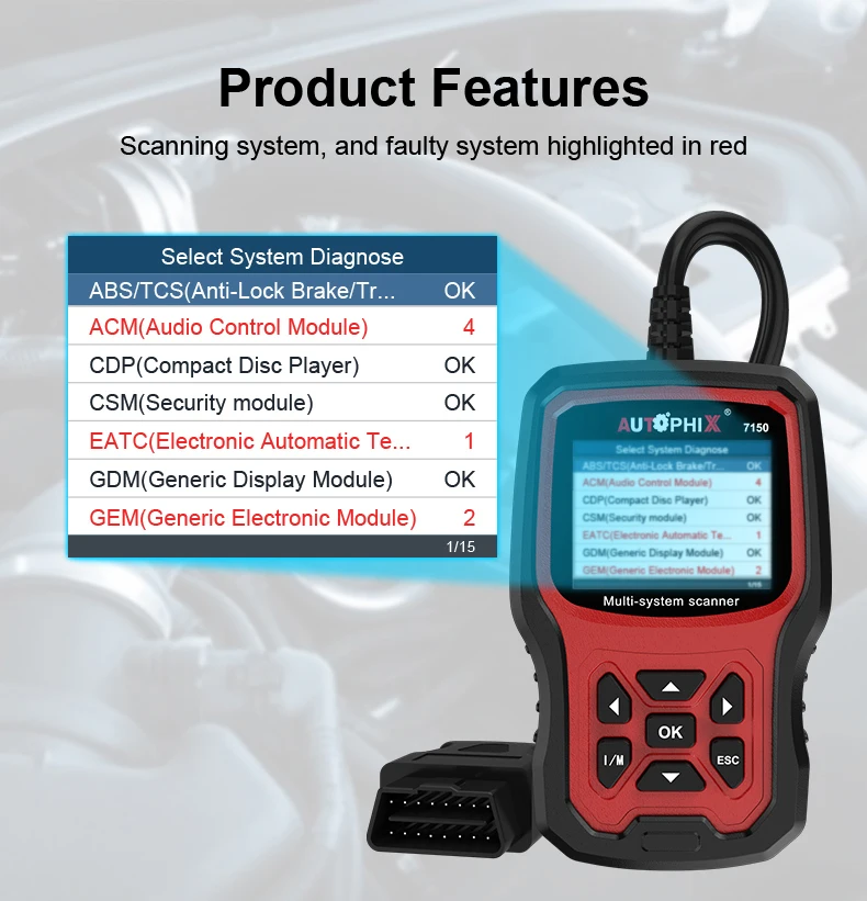 Автомобильные диагностические инструменты Autophix 7150 для Ford OBD2 полная система OBD 2
