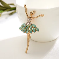 korean fashion elegant dancing girl brooch for women rhinestone party senior jewelry lovely girl accessories wholesale cheap