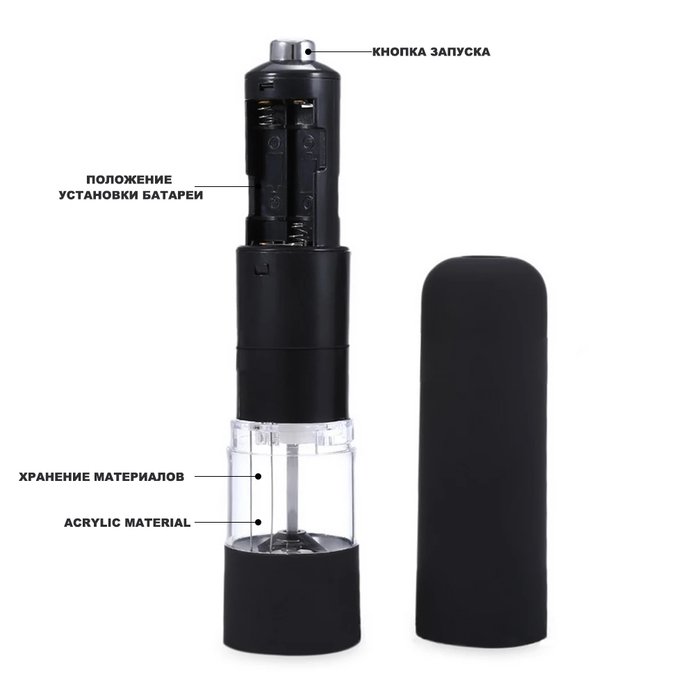 MOBUTA Automatic Salt Pepper Grinder Electric Spice Mill Seasoning Adjustable Coarseness Kitchen Tools Grinding For BBQ | Дом и сад