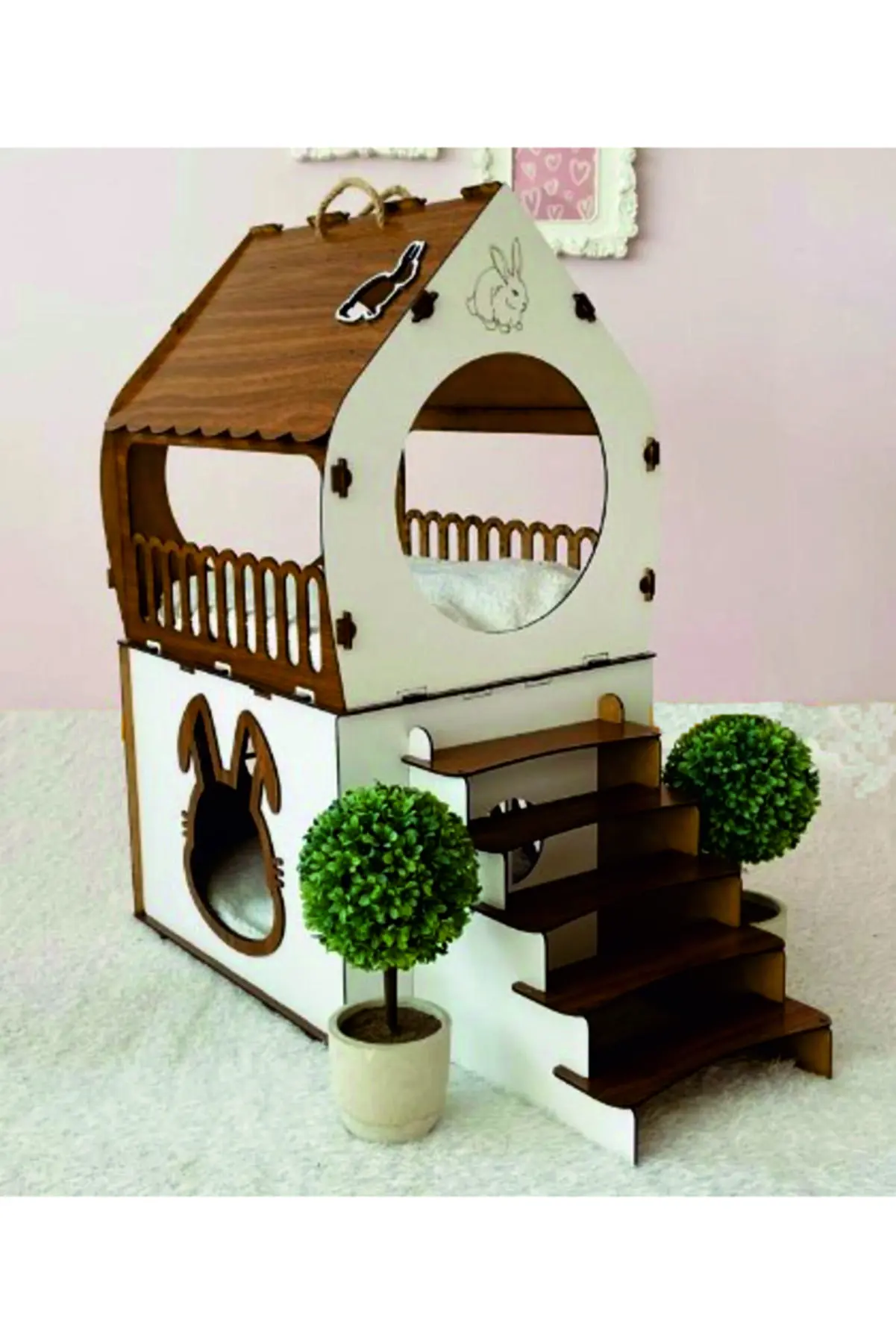 

Free shipping Duplex Rabbit House 3MM MDF PREMİUM MALZEME CATS RABBIT HOUSE