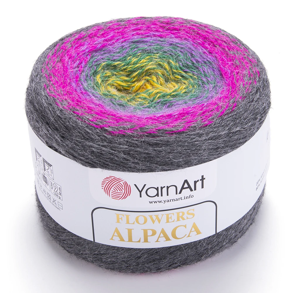 Пряжа (нить) для вязания YarnArt Flowers ALPACA 250 грамм 1моток шерсть альпаки ЦЕНА ЗА 2 МОТКА!