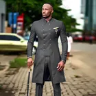 Классический темно-серый мужской костюм 2022, облегающие свадебные костюмы для мужчин, смокинг для жениха, Африканский Свадебный двубортный блейзер для лучших мужчин