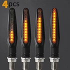 4 шт. Светодиодные указатели поворота мотоцикла 12 SMD хвост мигалка проточная вода мигалка IP68 сгибаемые мигающие огни для мотоциклов