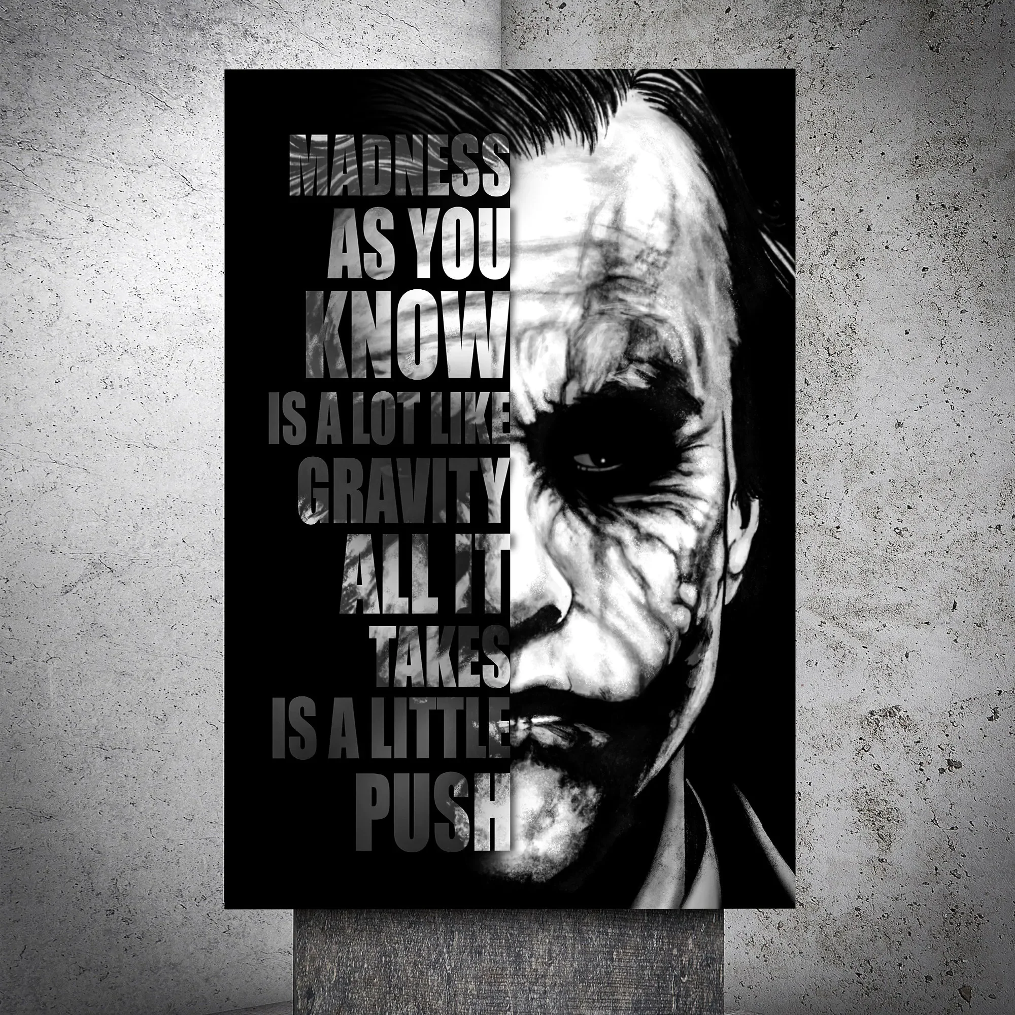

Famous People Motivational Quetos Posters Prints Wall Art Canvas Painting Joker Face Portrait Picture for Gym Room Home Decor