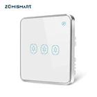 Zemismart Tuya Zigbee светильник переключатель с алюминиевой рамкой стекло сенсорный переключатель Alexa Echo Google домашний помощник Управления