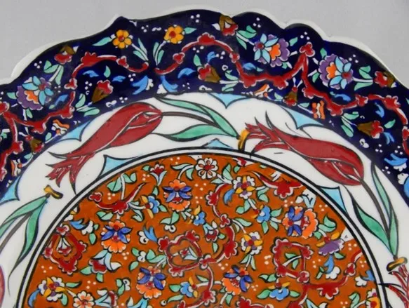 Turkish Ceramic Decorative Plate-Handmade Tulip Platter