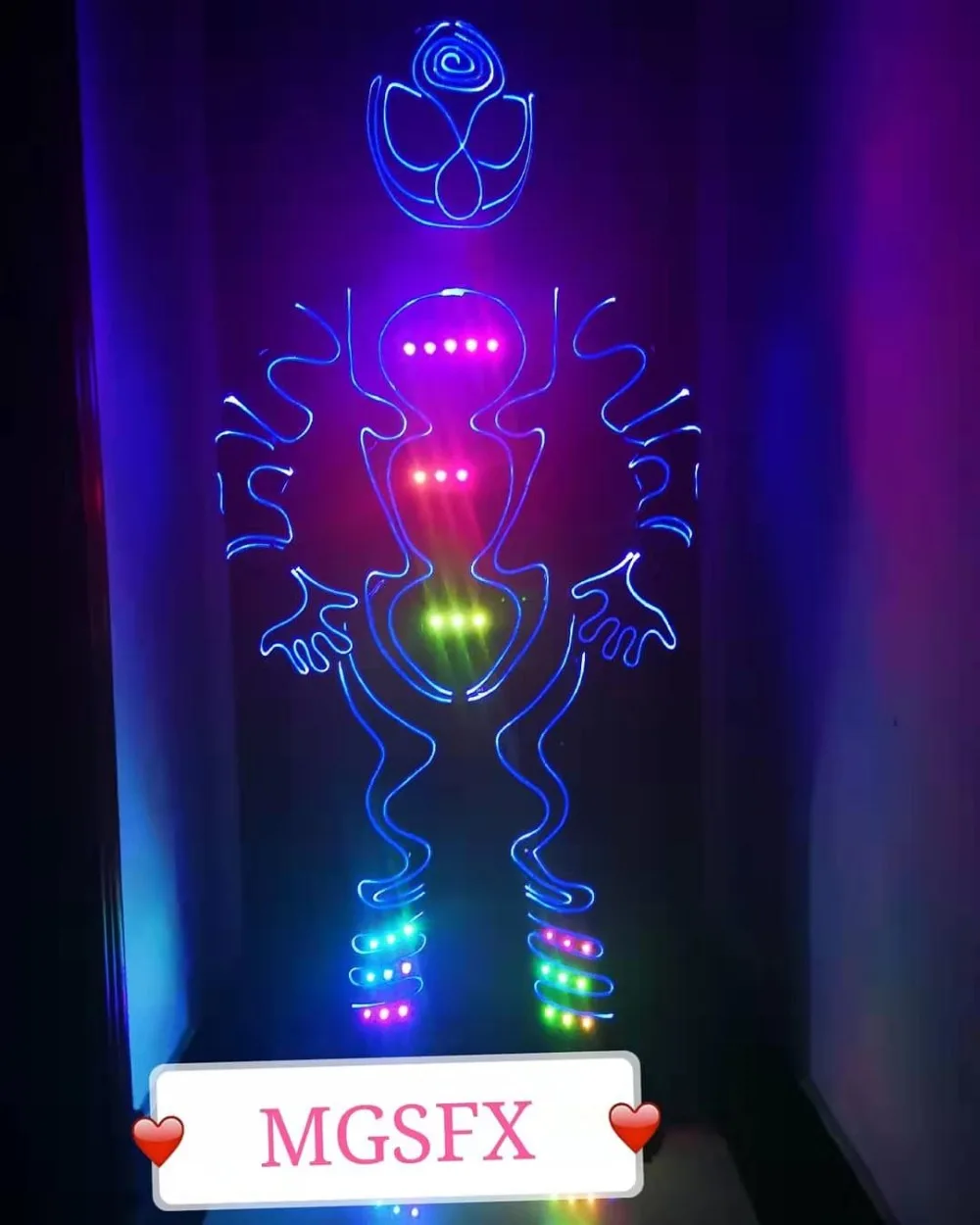 2019 Новый волоконно-оптический ЖК костюм для танцев несколько цветов изменения