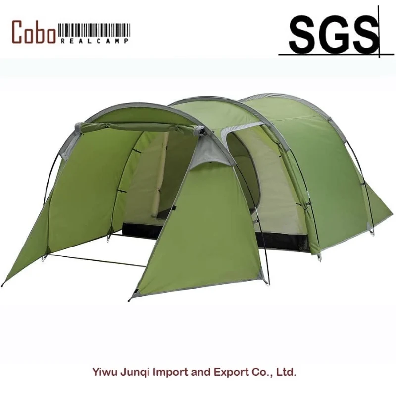 

Camping Tents 3-4 Person with 2 Room Bedroom + Living Room Waterproof Double Layer 4 Season Easy Setup Large Family Tunnel Tent