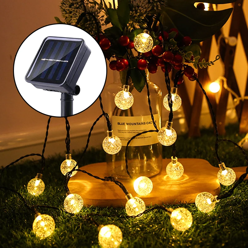 

Solar String Lights Outdoor Waterproof Crystal Globe Garland Lights For Garden Patio Yard Porch Wedding Party Decor
