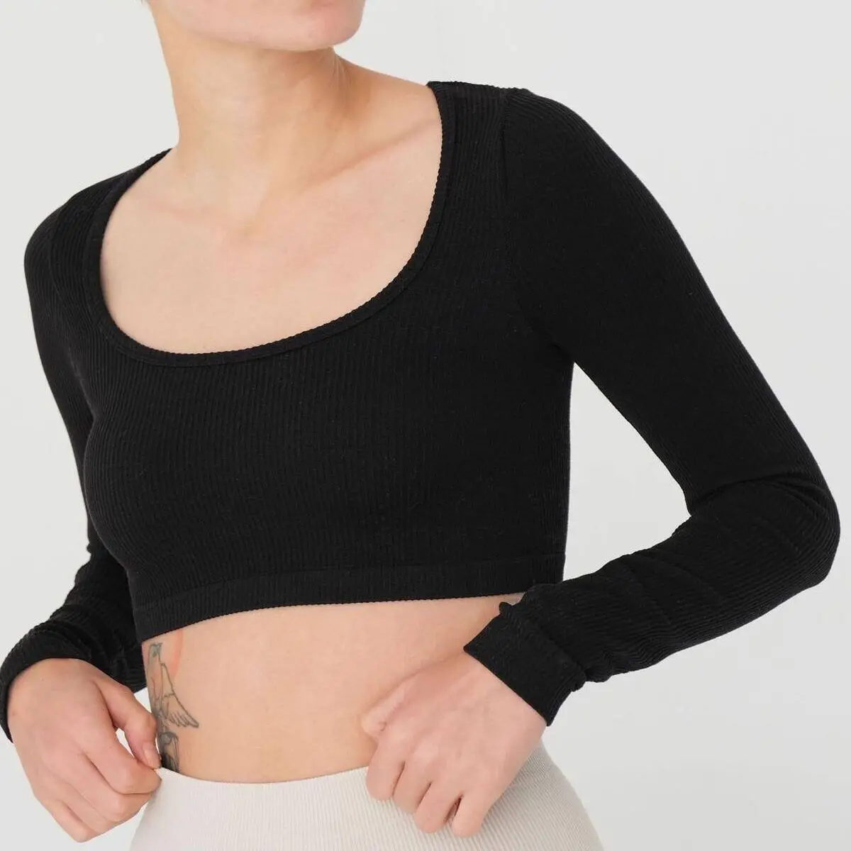 

Женский бесшовный укороченный топ 2022, спортивные топы с длинным рукавом, суперстрейчевые тренировочные футболки для бега для женщин, топ дл...