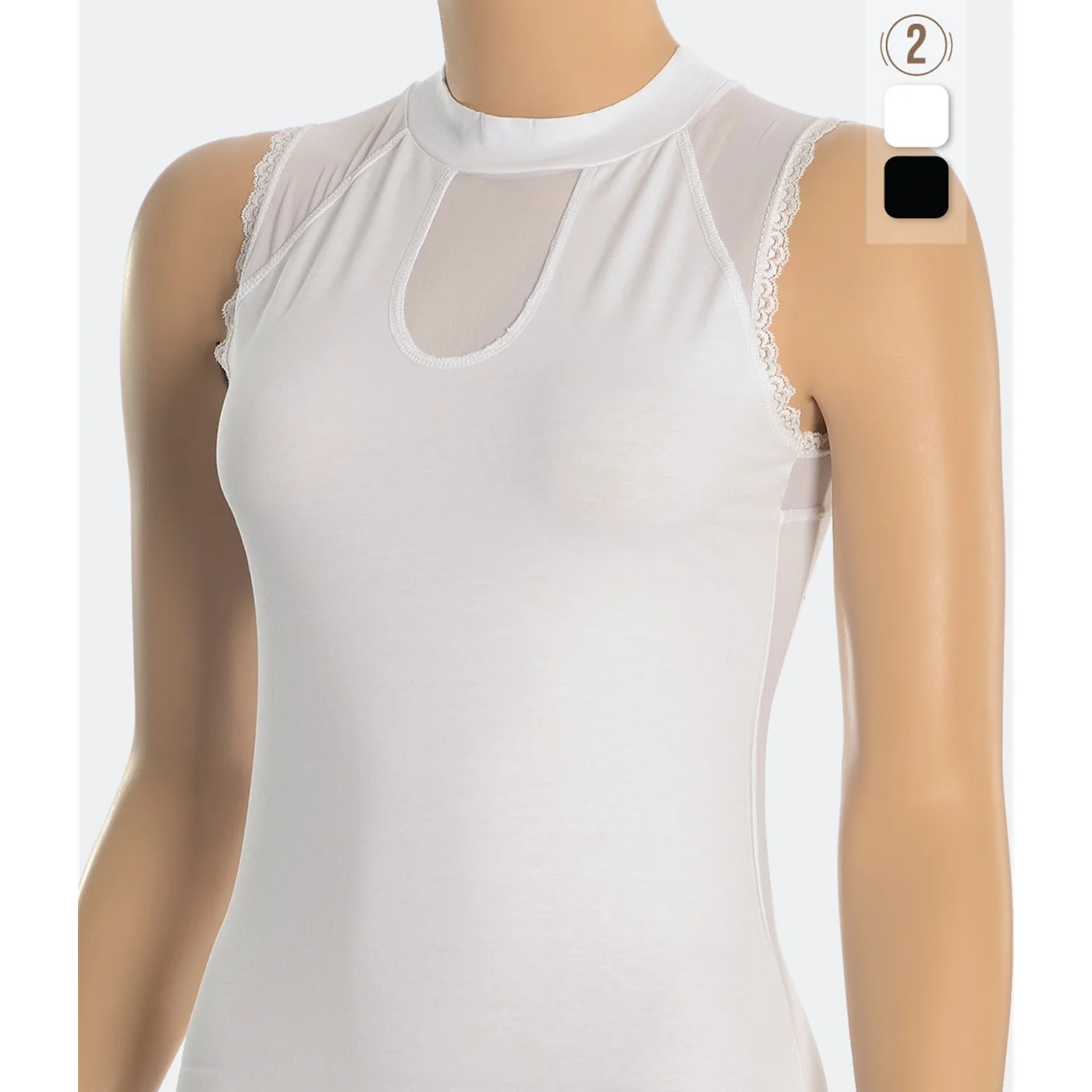 6 pcs Women's Half High Collar Tank Tops 96% Cotton 4% Spandex Elegant Undershirt Sleeveless Sexy Camisole Lady Singlet y2k