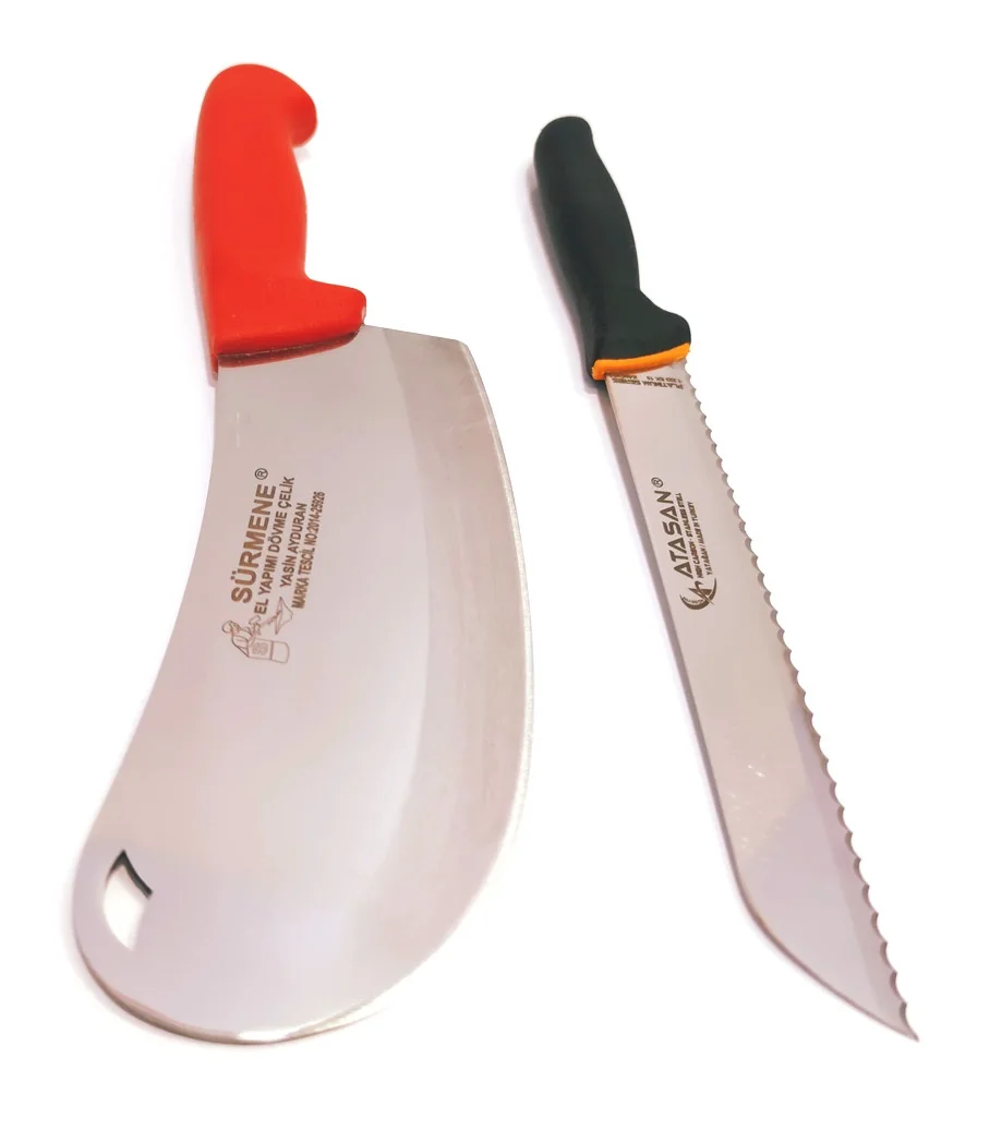 

Knife Chef Knife Atasan Row Armor Mincer Chopper Bread Pita Burrito Onion Pizza Cutter Meat Kitchen Knife Set